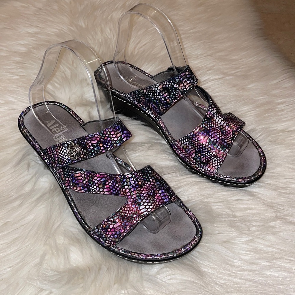 Alegria Snake Print Loti Funtastic Iridescent Sandals #299 - Picture 3 of 9